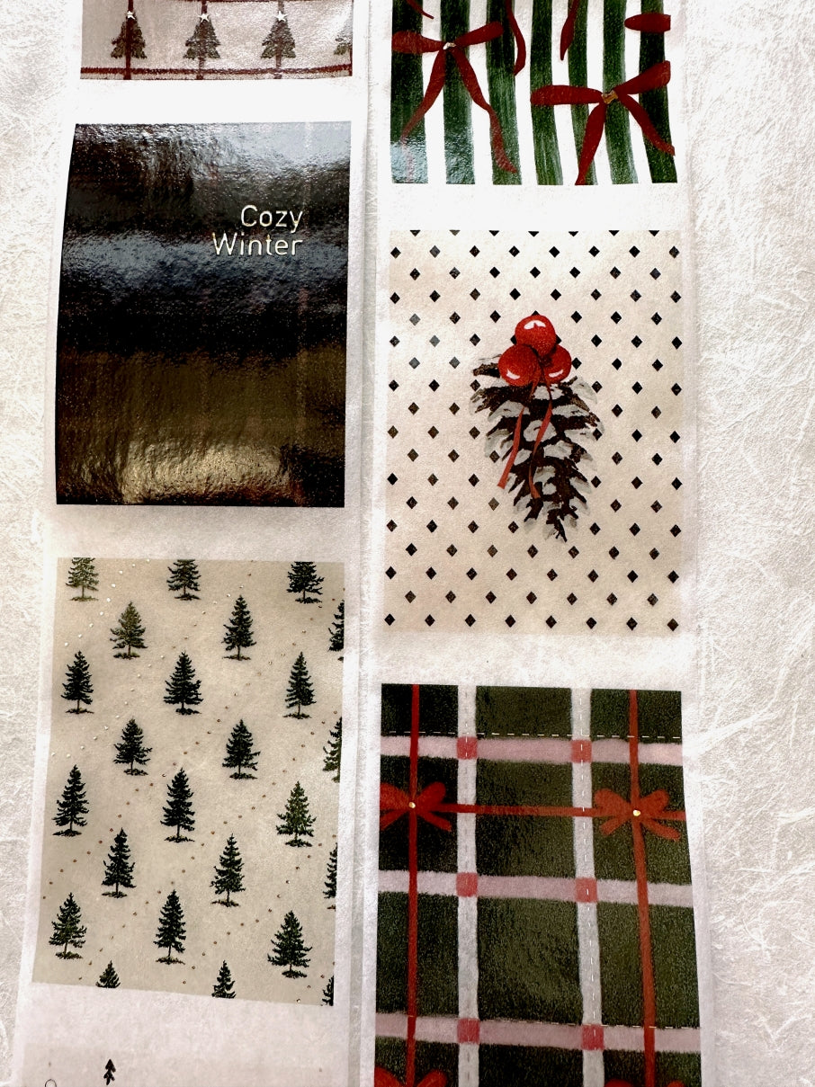 byumee - Merry Christmas gold-foil vellum paper roll (6 cm x 200 cm) SAMPLES