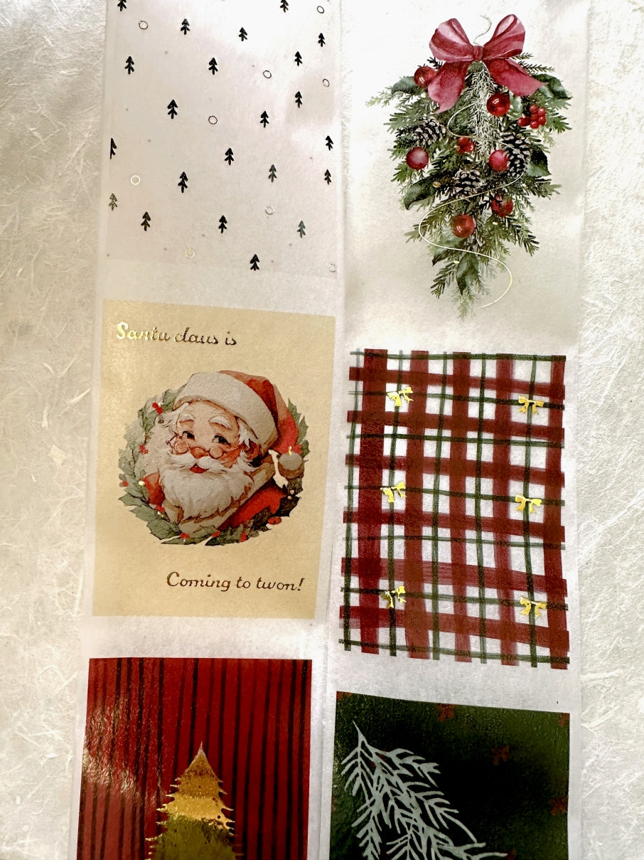 byumee - Merry Christmas gold-foil vellum paper roll (6 cm x 200 cm) SAMPLES