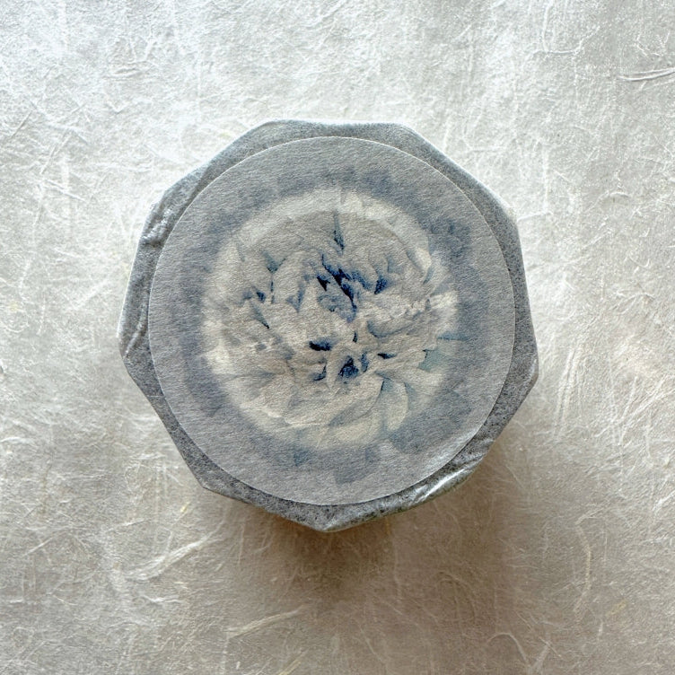 byumee - Dusty Blue Flowers iridescent PET tape SAMPLES