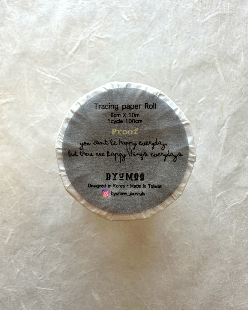 byumee - Proof silver-foil vellum paper roll (6 cm x 100 cm) SAMPLES