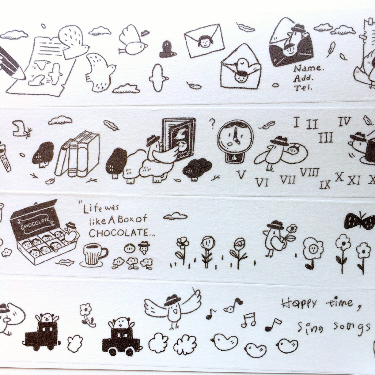Evakaku x Yamadoro - Good Journey (Mr. Bird in Kojima) limited edition washi tape SAMPLES