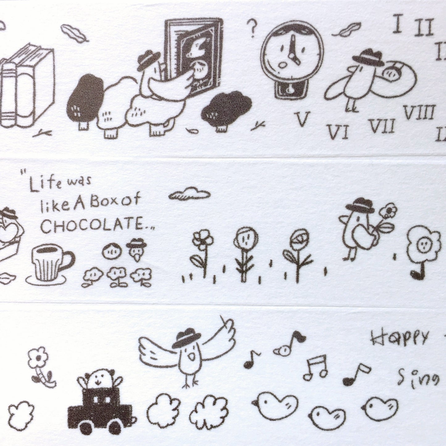 Evakaku x Yamadoro - Good Journey (Mr. Bird in Kojima) limited edition washi tape SAMPLES