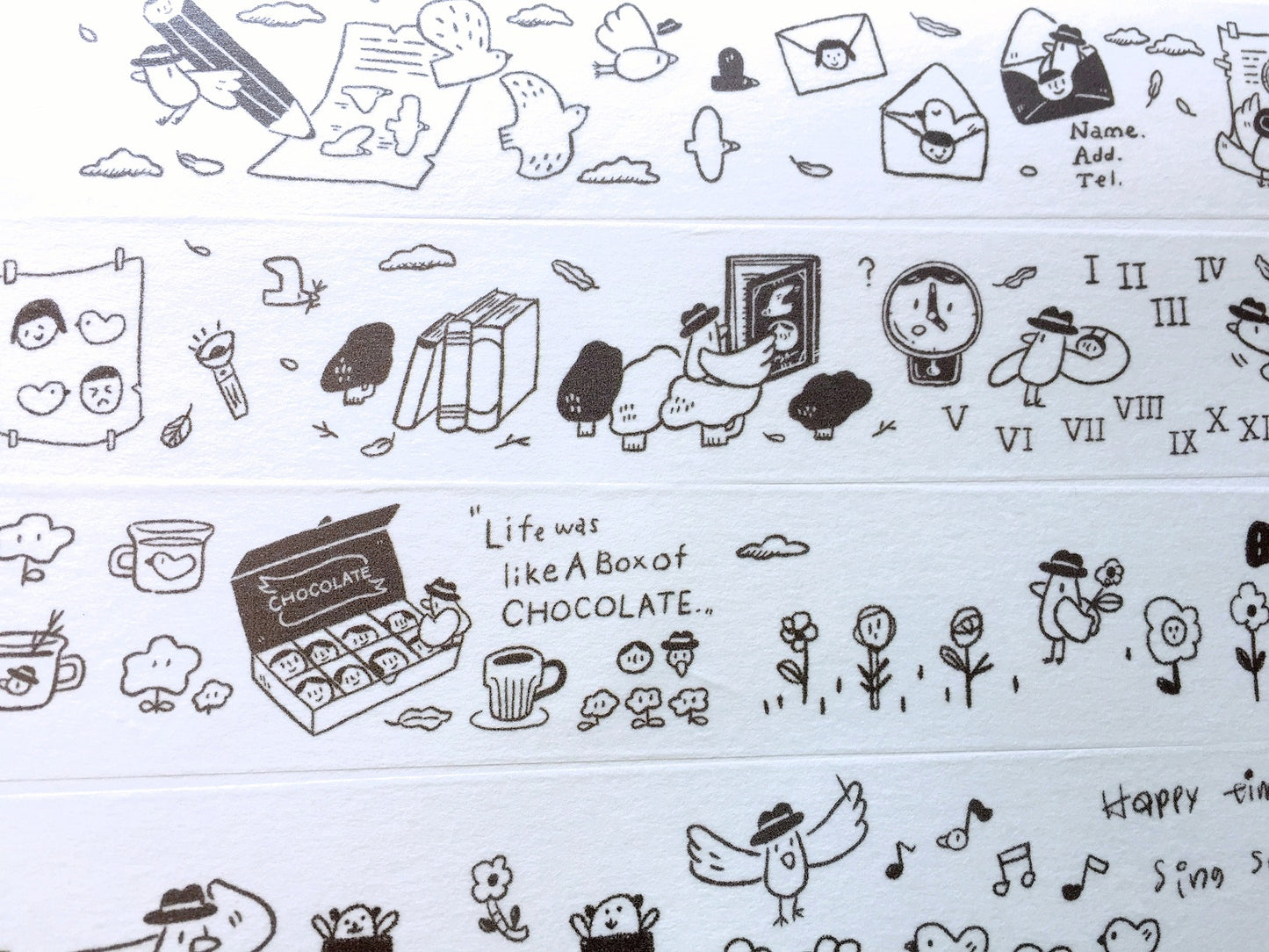 Evakaku x Yamadoro - Good Journey (Mr. Bird in Kojima) limited edition washi tape SAMPLES