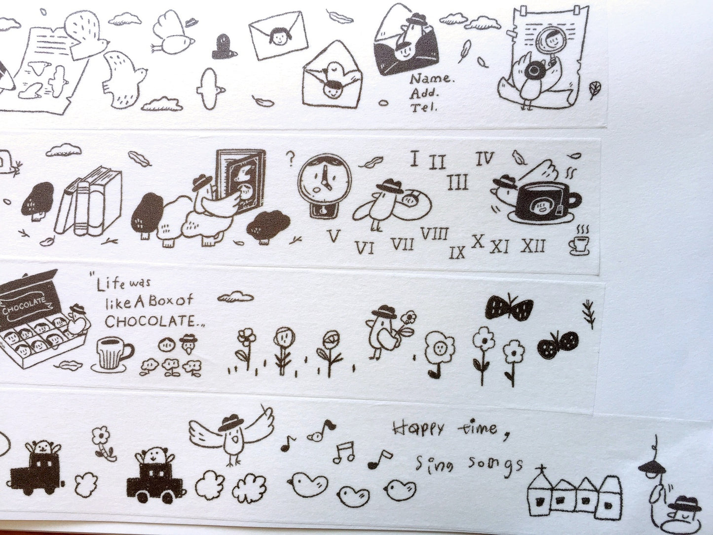 Evakaku x Yamadoro - Good Journey (Mr. Bird in Kojima) limited edition washi tape SAMPLES