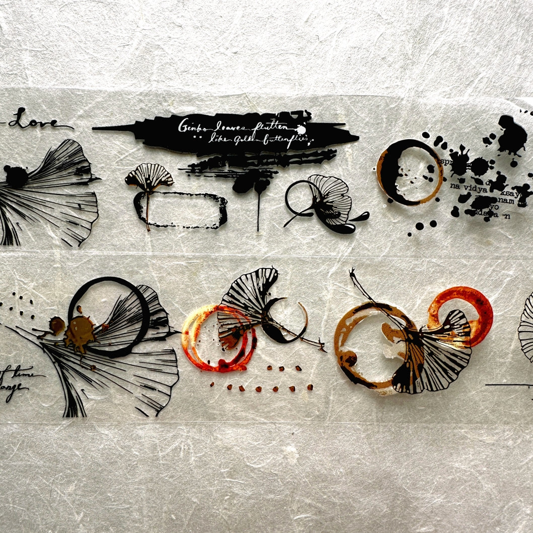 Ha7uu Studio - Ginkgo in Inkblots gold hot stamped PET SAMPLES