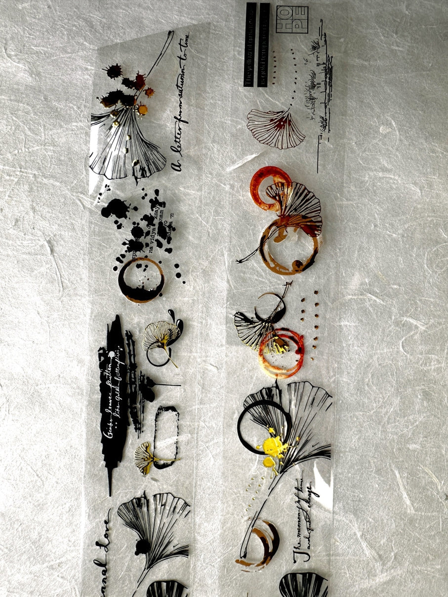 Ha7uu Studio - Ginkgo in Inkblots gold hot stamped PET SAMPLES