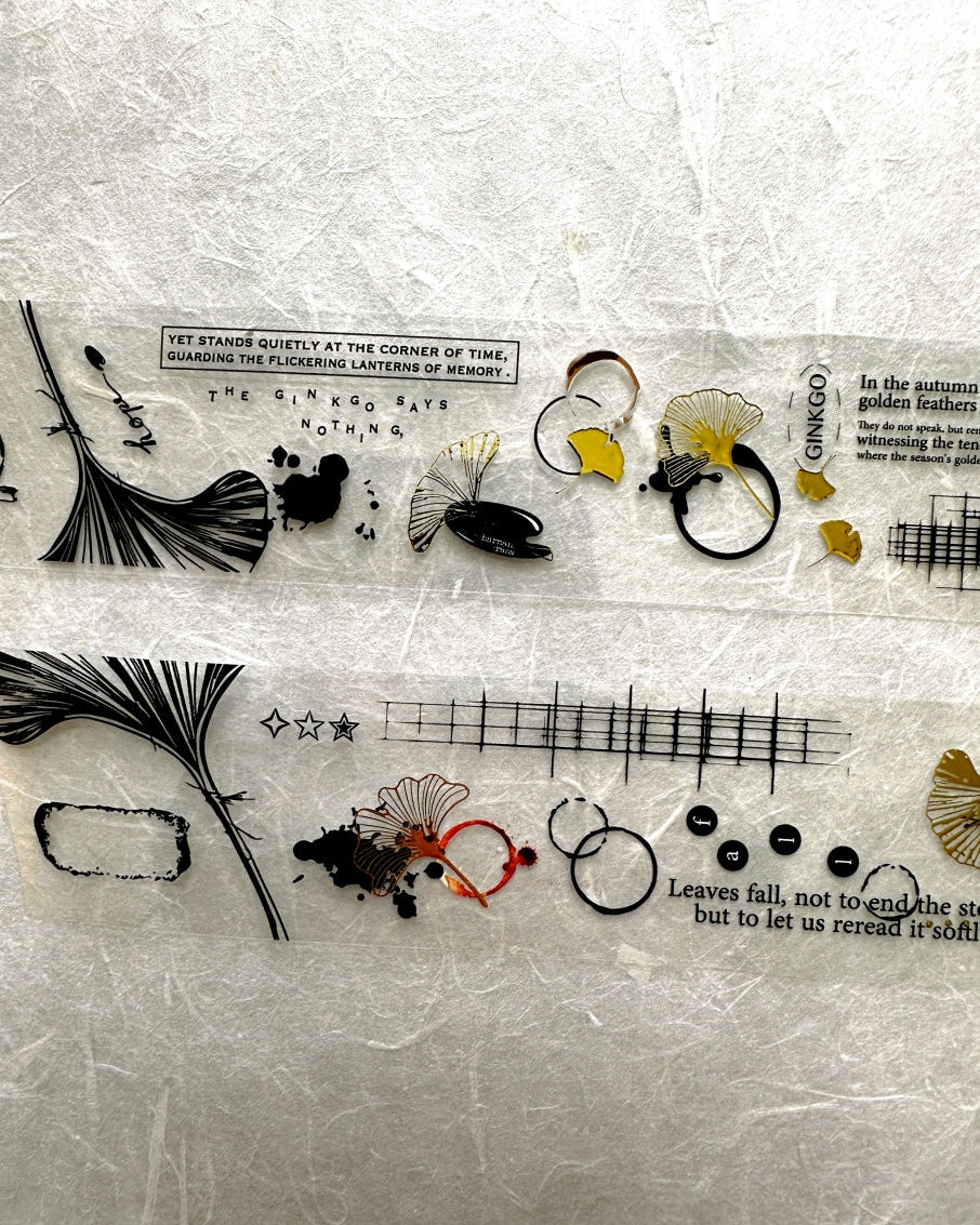 Ha7uu Studio - Ginkgo in Inkblots gold hot stamped PET SAMPLES