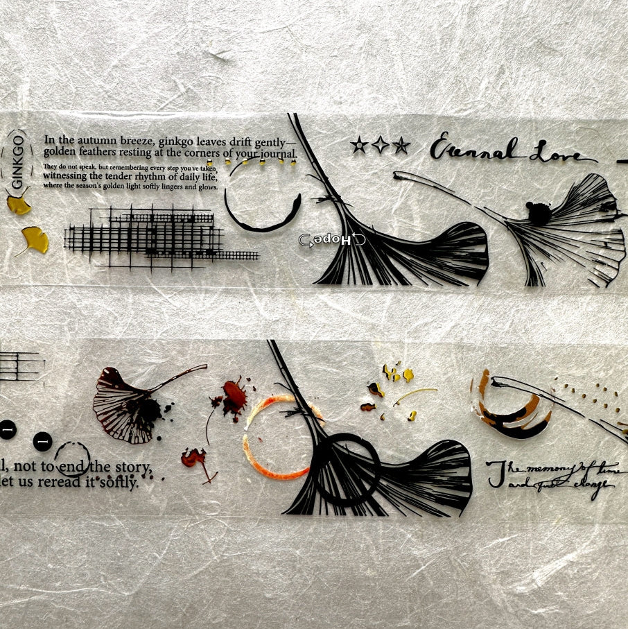Ha7uu Studio - Ginkgo in Inkblots gold hot stamped PET SAMPLES