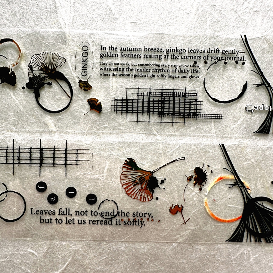 Ha7uu Studio - Ginkgo in Inkblots gold hot stamped PET SAMPLES