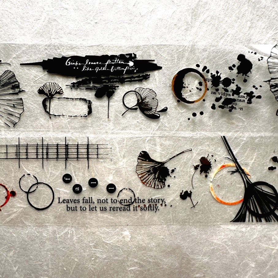 Ha7uu Studio - Ginkgo in Inkblots gold hot stamped PET SAMPLES