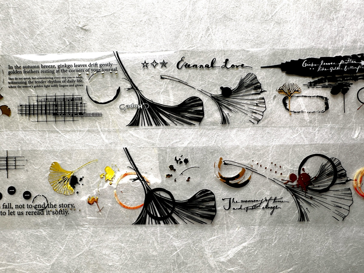 Ha7uu Studio - Ginkgo in Inkblots gold hot stamped PET SAMPLES