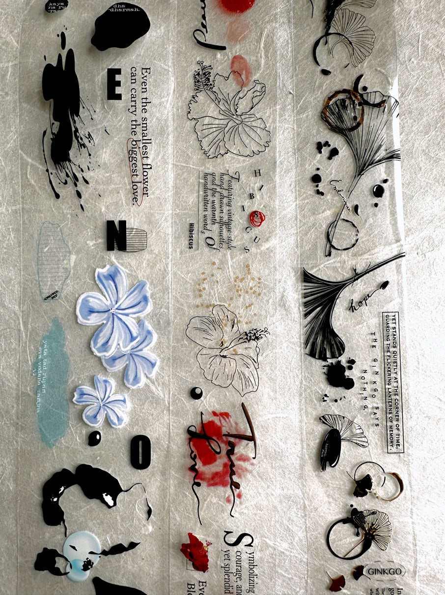 Ha7uu Studio - Hibiscus in Silver embossed PET SAMPLES
