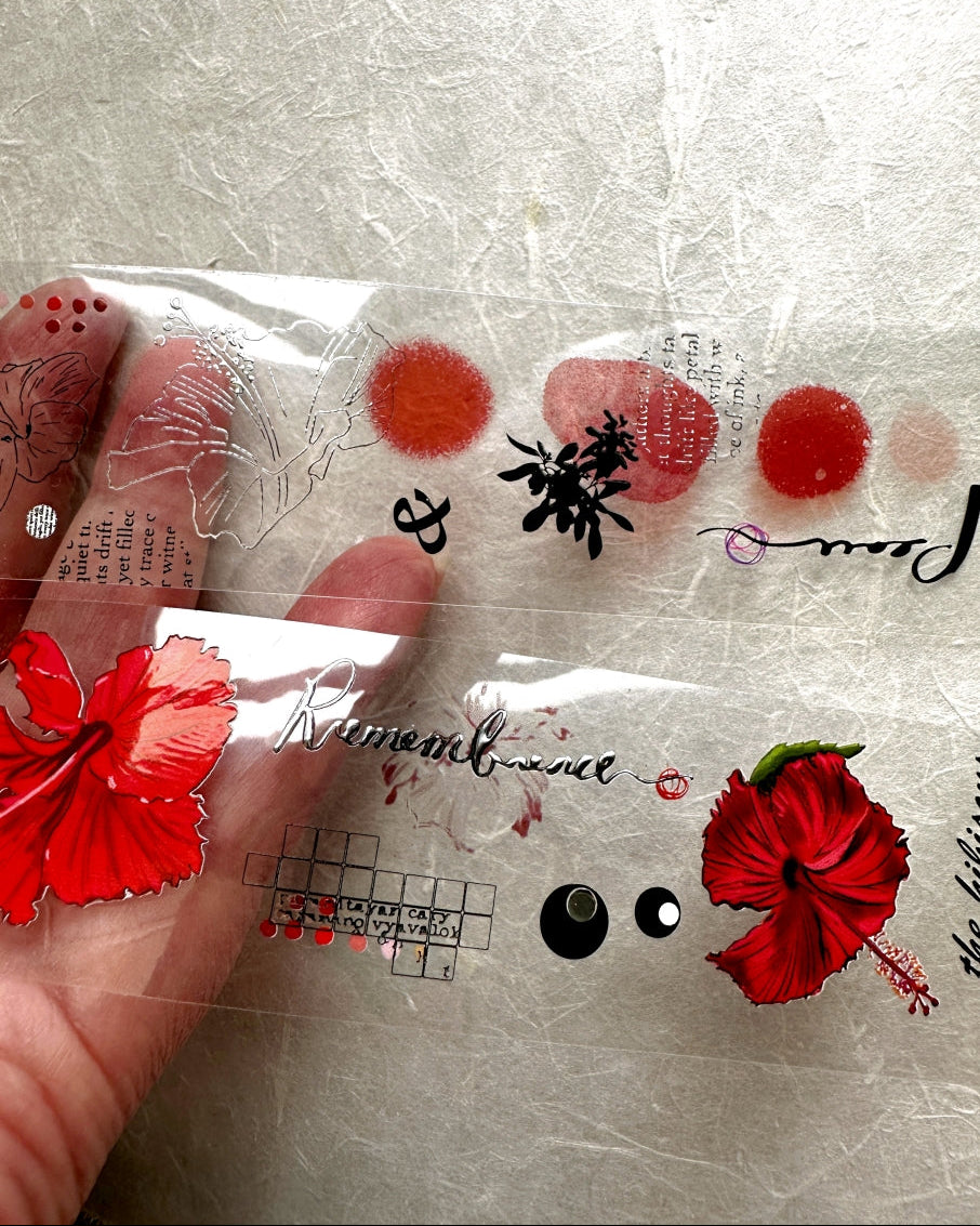 Ha7uu Studio - Hibiscus in Silver embossed PET SAMPLES