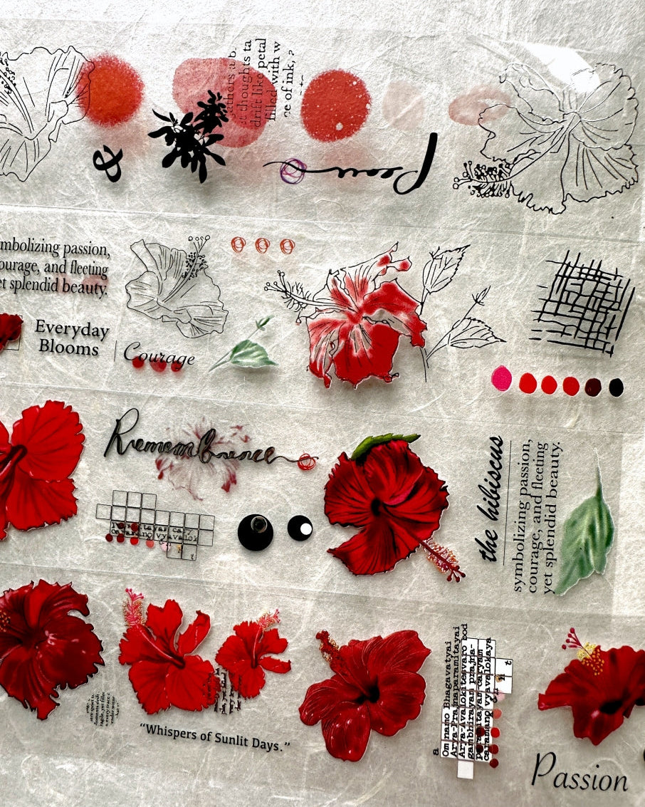 Ha7uu Studio - Hibiscus in Silver embossed PET SAMPLES
