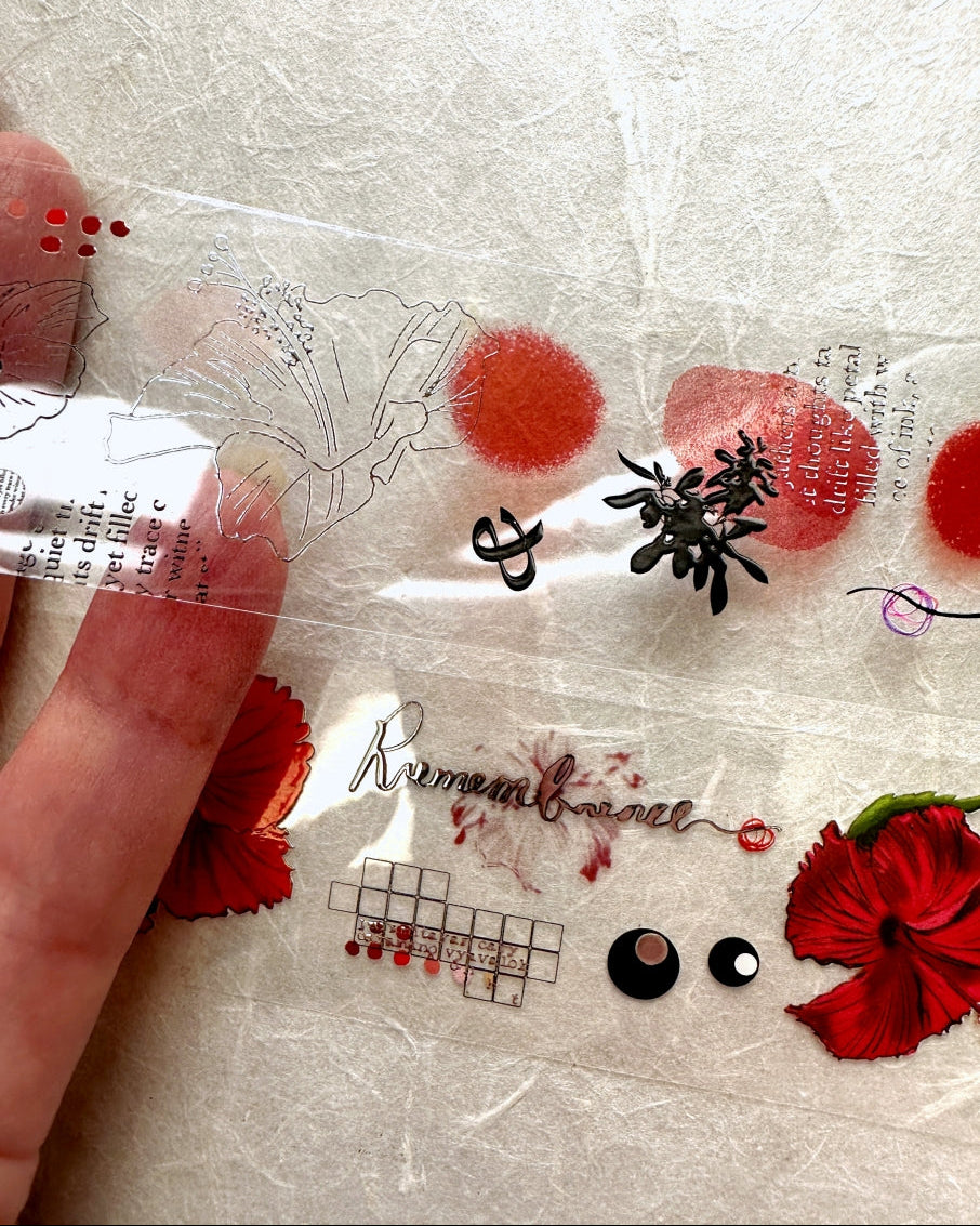 Ha7uu Studio - Hibiscus in Silver embossed PET SAMPLES