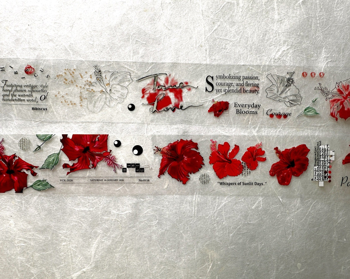 Ha7uu Studio - Hibiscus in Silver embossed PET SAMPLES