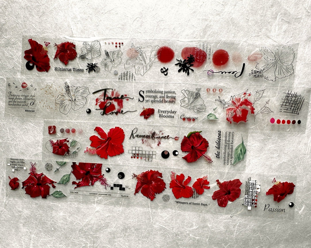 Ha7uu Studio - Hibiscus in Silver embossed PET SAMPLES