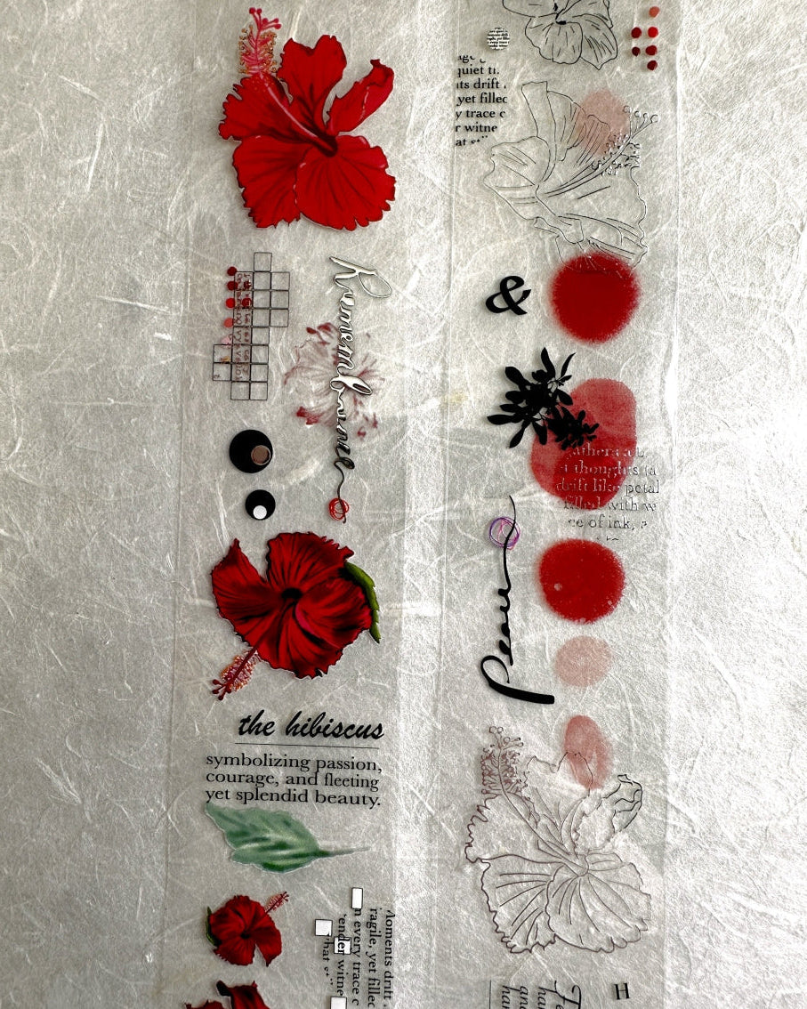 Ha7uu Studio - Hibiscus in Silver embossed PET SAMPLES