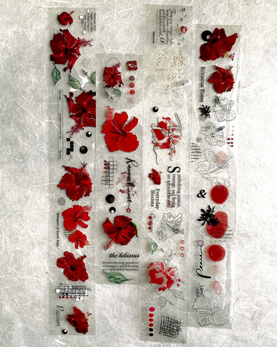Ha7uu Studio - Hibiscus in Silver embossed PET SAMPLES