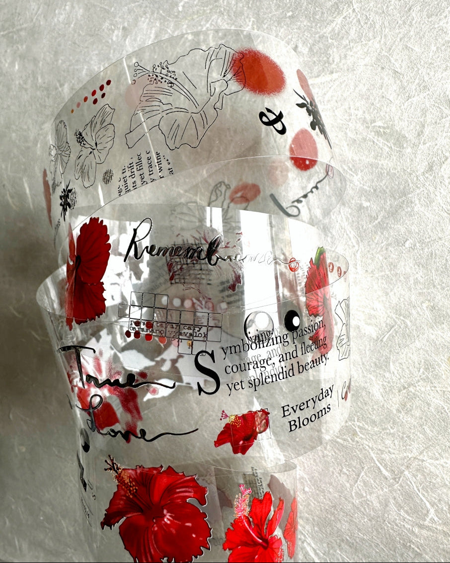Ha7uu Studio - Hibiscus in Silver embossed PET SAMPLES