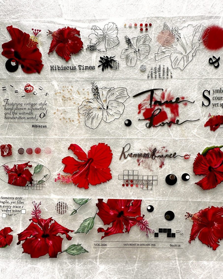 Ha7uu Studio - Hibiscus in Silver embossed PET SAMPLES