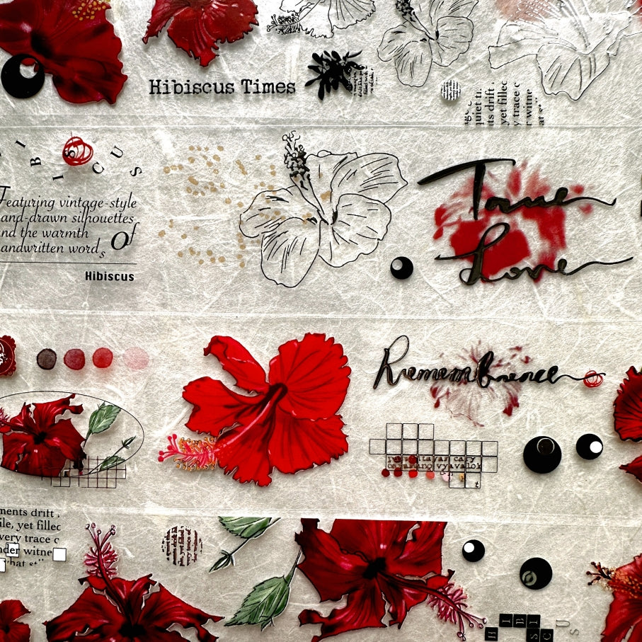 Ha7uu Studio - Hibiscus in Silver embossed PET SAMPLES