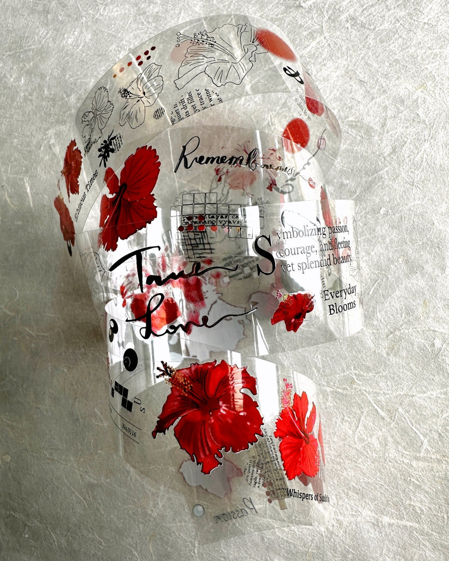 Ha7uu Studio - Hibiscus in Silver embossed PET SAMPLES