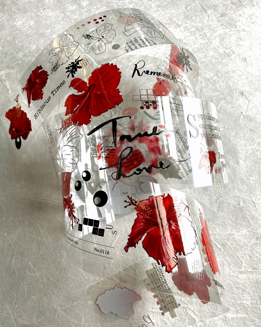 Ha7uu Studio - Hibiscus in Silver embossed PET SAMPLES