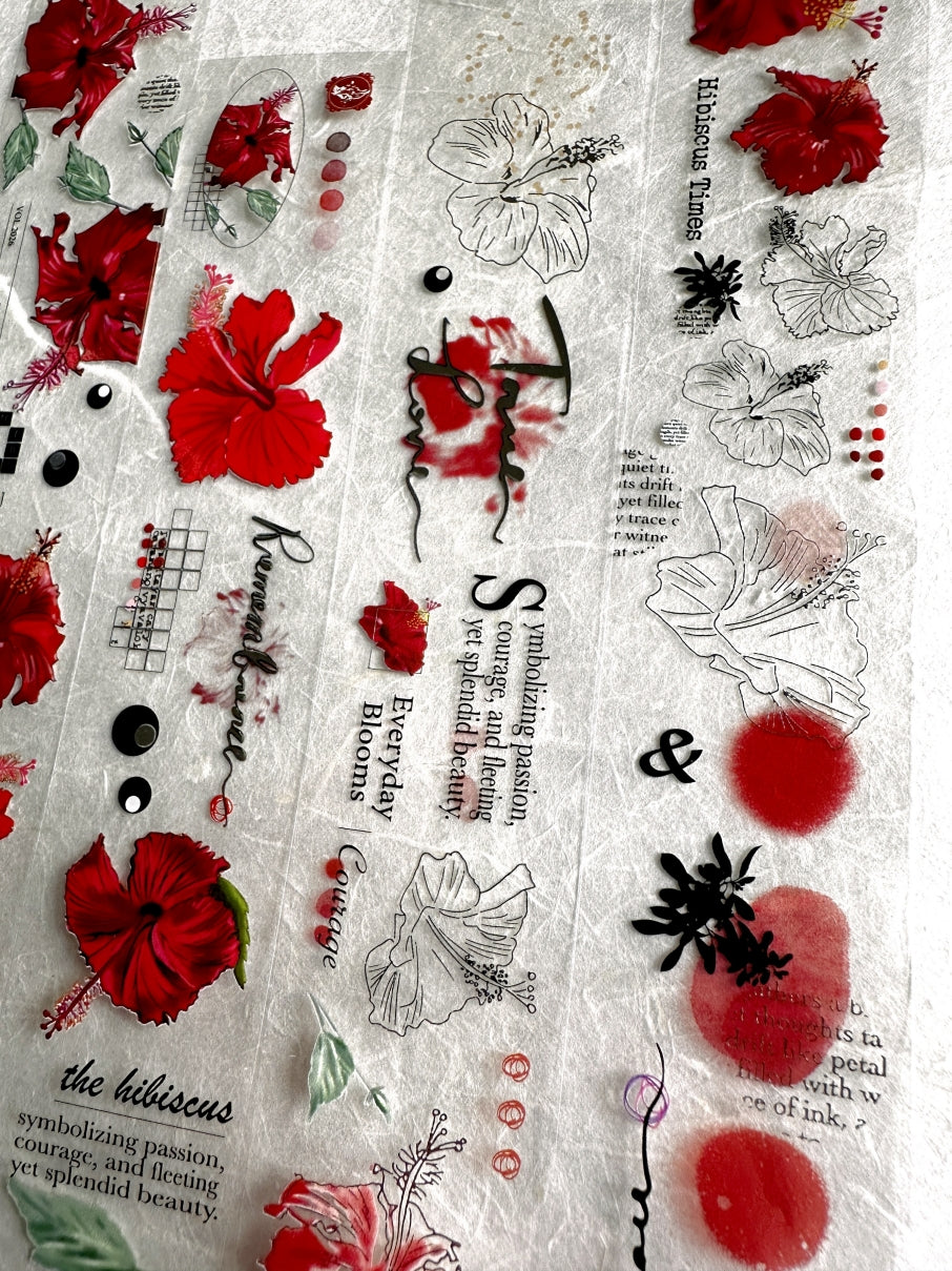 Ha7uu Studio - Hibiscus in Silver embossed PET SAMPLES
