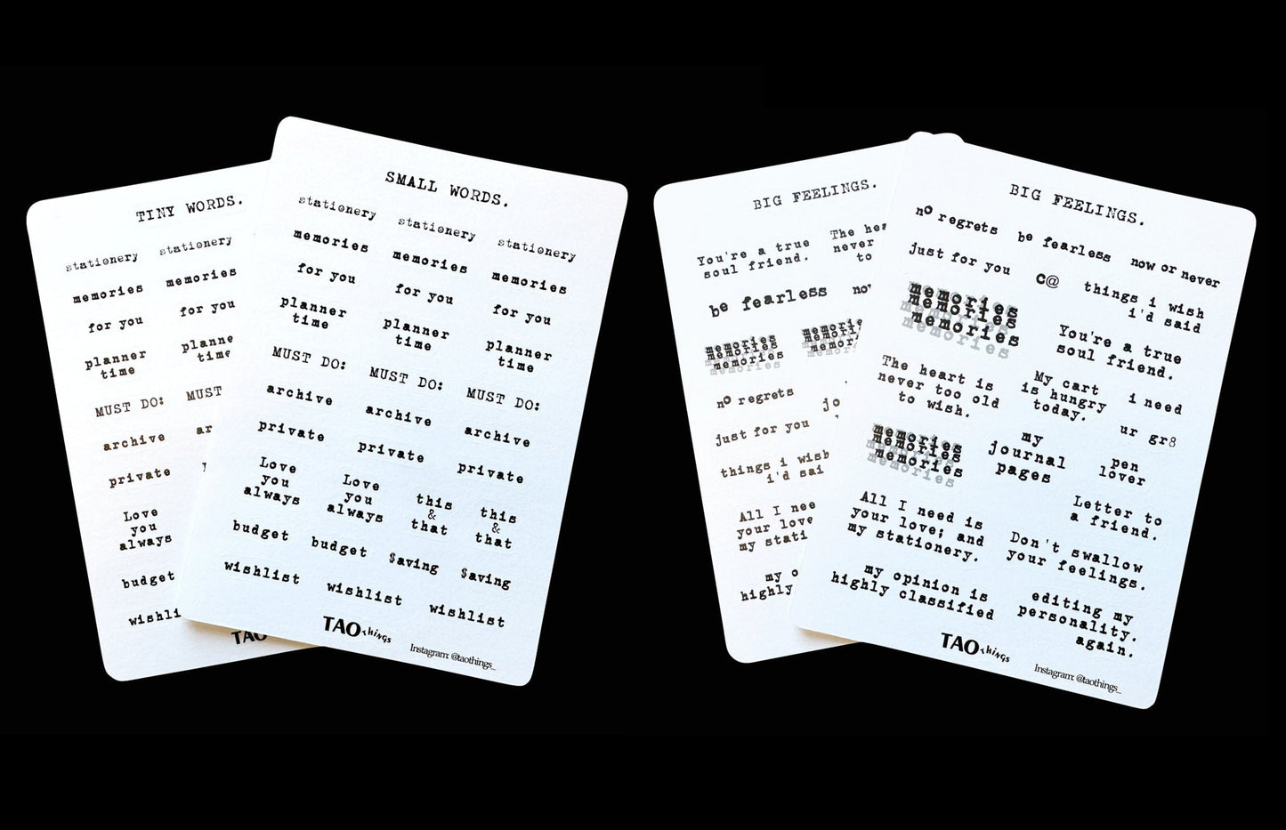 Small Words, Big Feelings - sticker sheets by TAOthings Studio