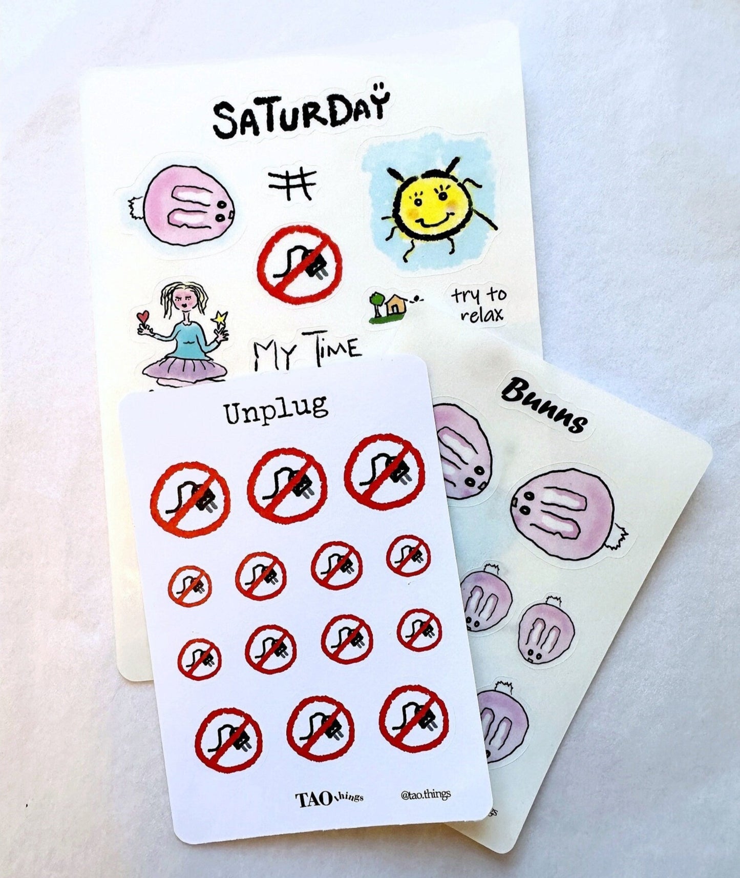 Saturday 'Toons - sticker sheets by TAOthings Studio