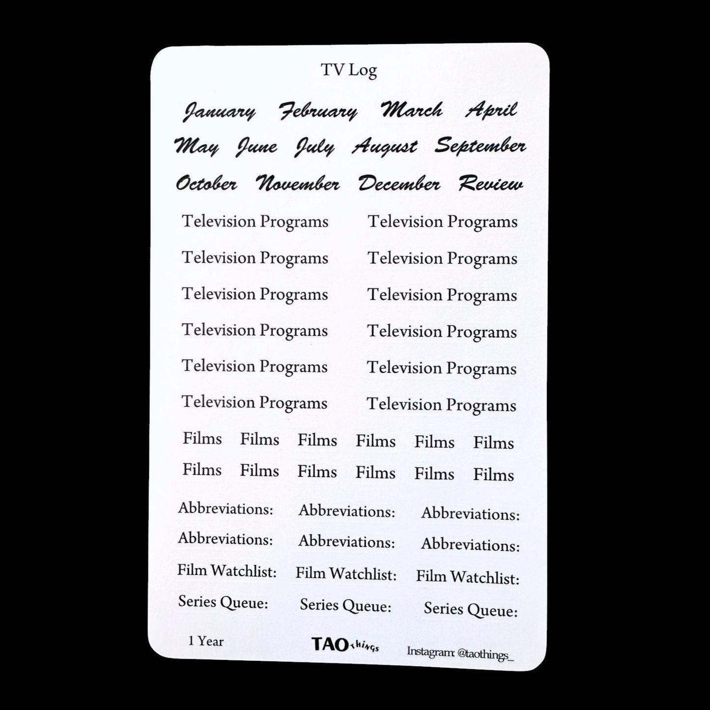 TV Planner Stickers - sticker sheets by TAOthings Studio