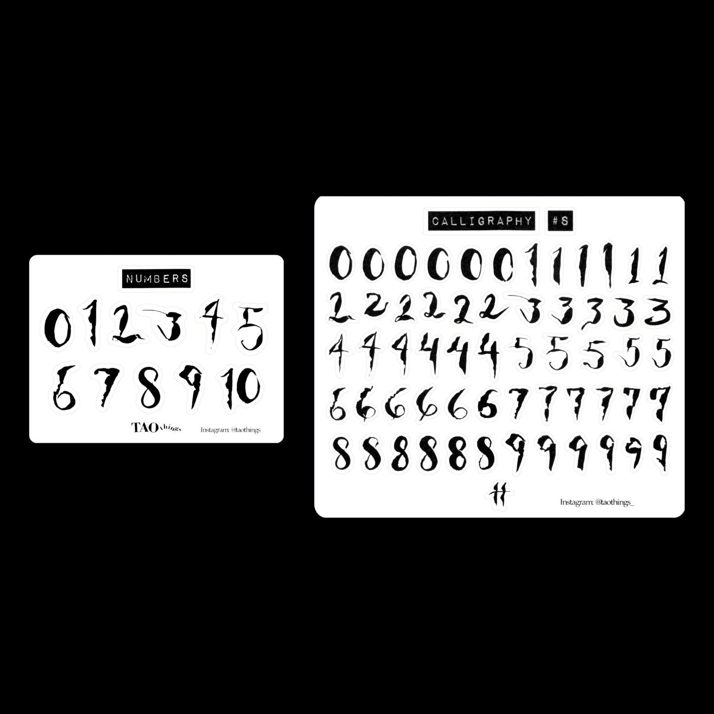 Ink Flow / Calligraphy - sticker sheets by TAOthings Studio