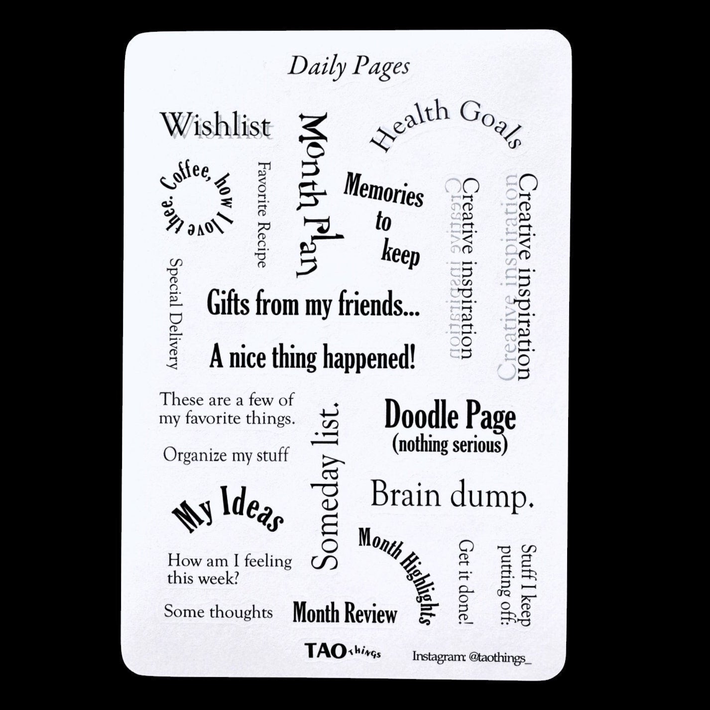 Daily Pages - sticker sheet by TAOthings Studio