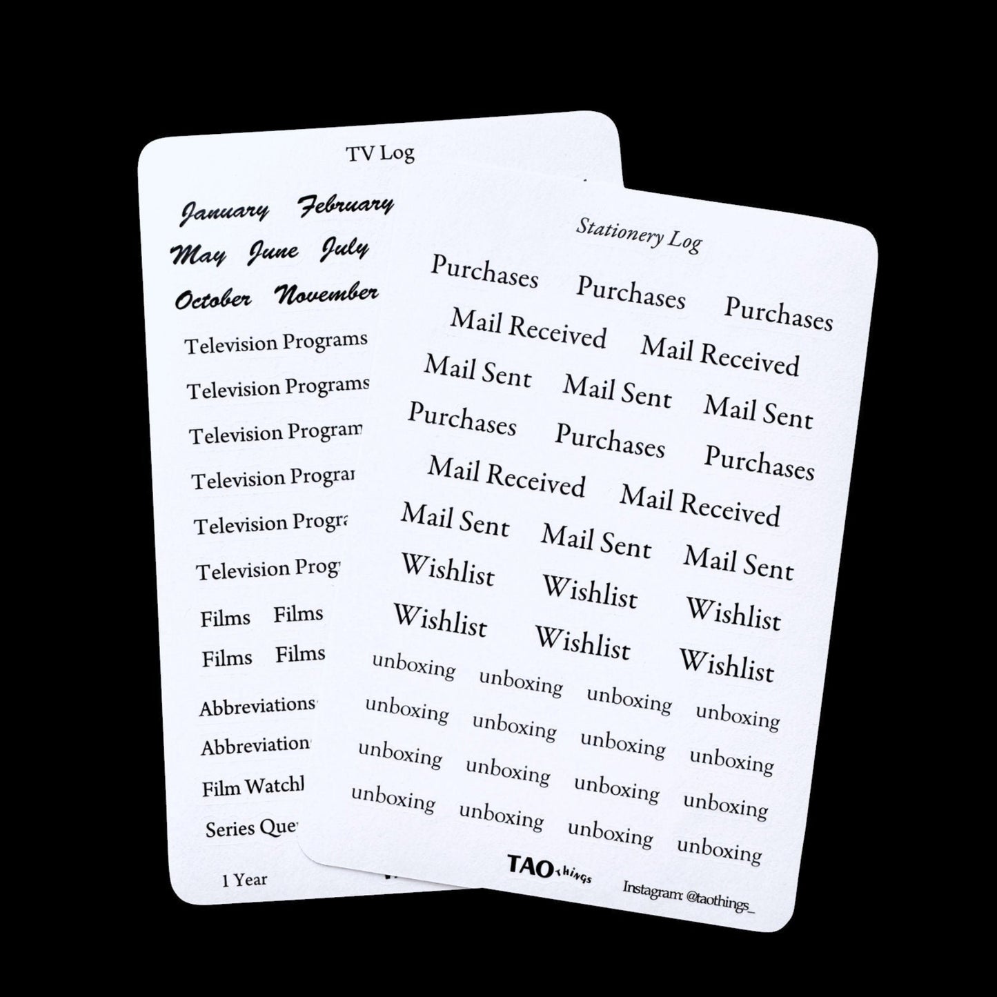 Stationery Log - sticker sheet by TAOthings Studio