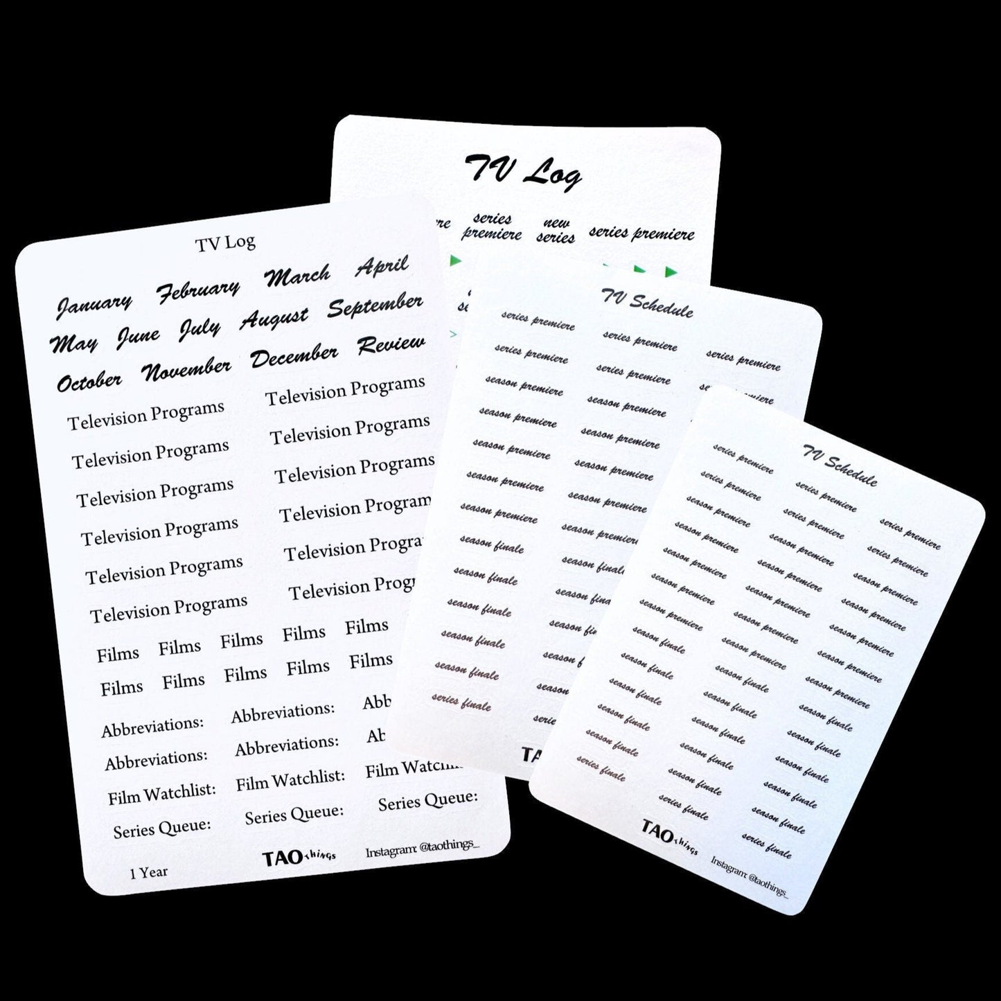 TV Planner Stickers - sticker sheets by TAOthings Studio
