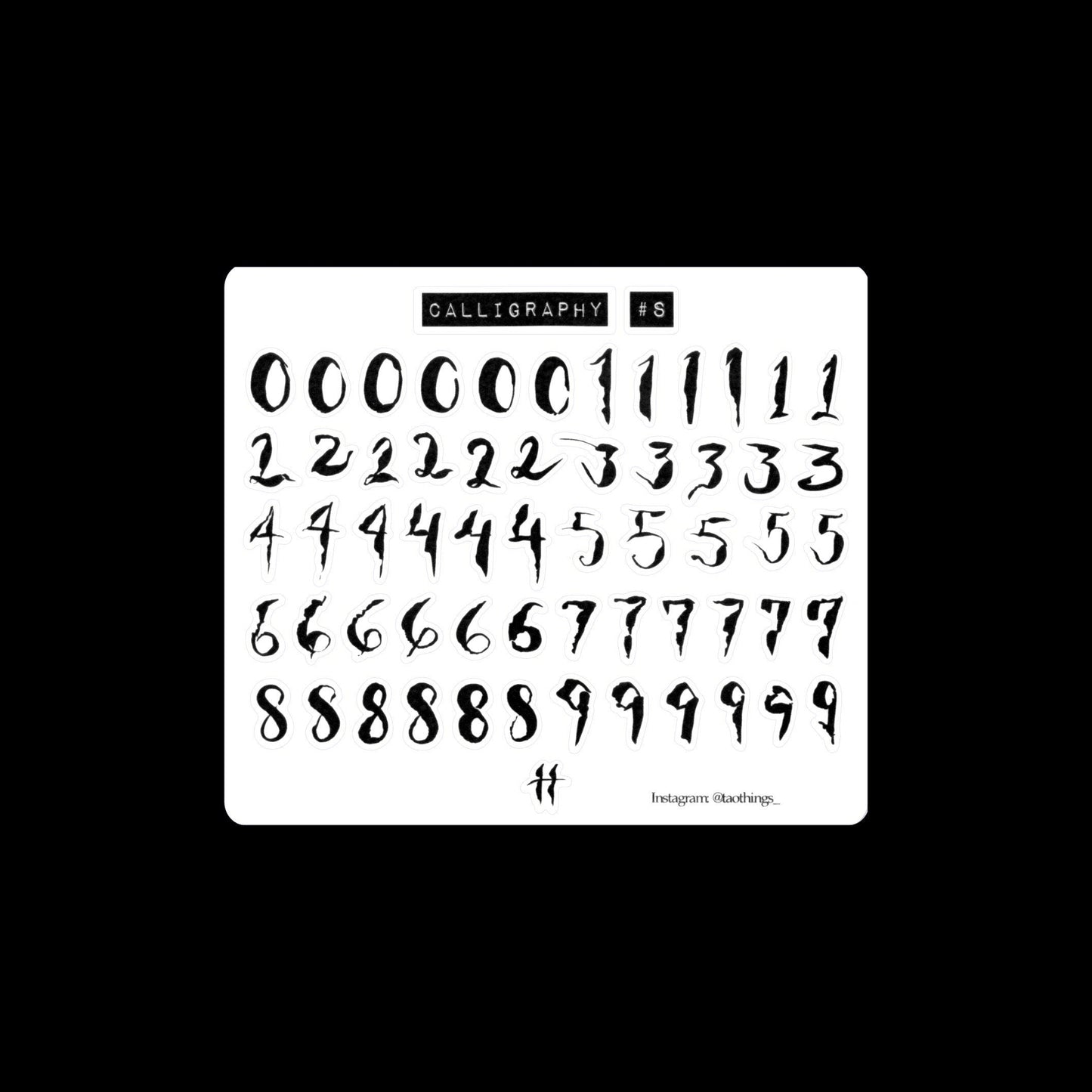 Ink Flow / Calligraphy - sticker sheets by TAOthings Studio