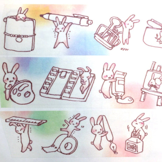 Maruco Art - Stationery Bunny washi tape SAMPLES