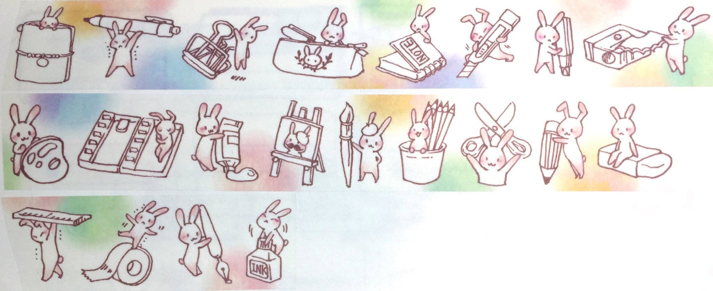 Maruco Art - Stationery Bunny washi tape SAMPLES