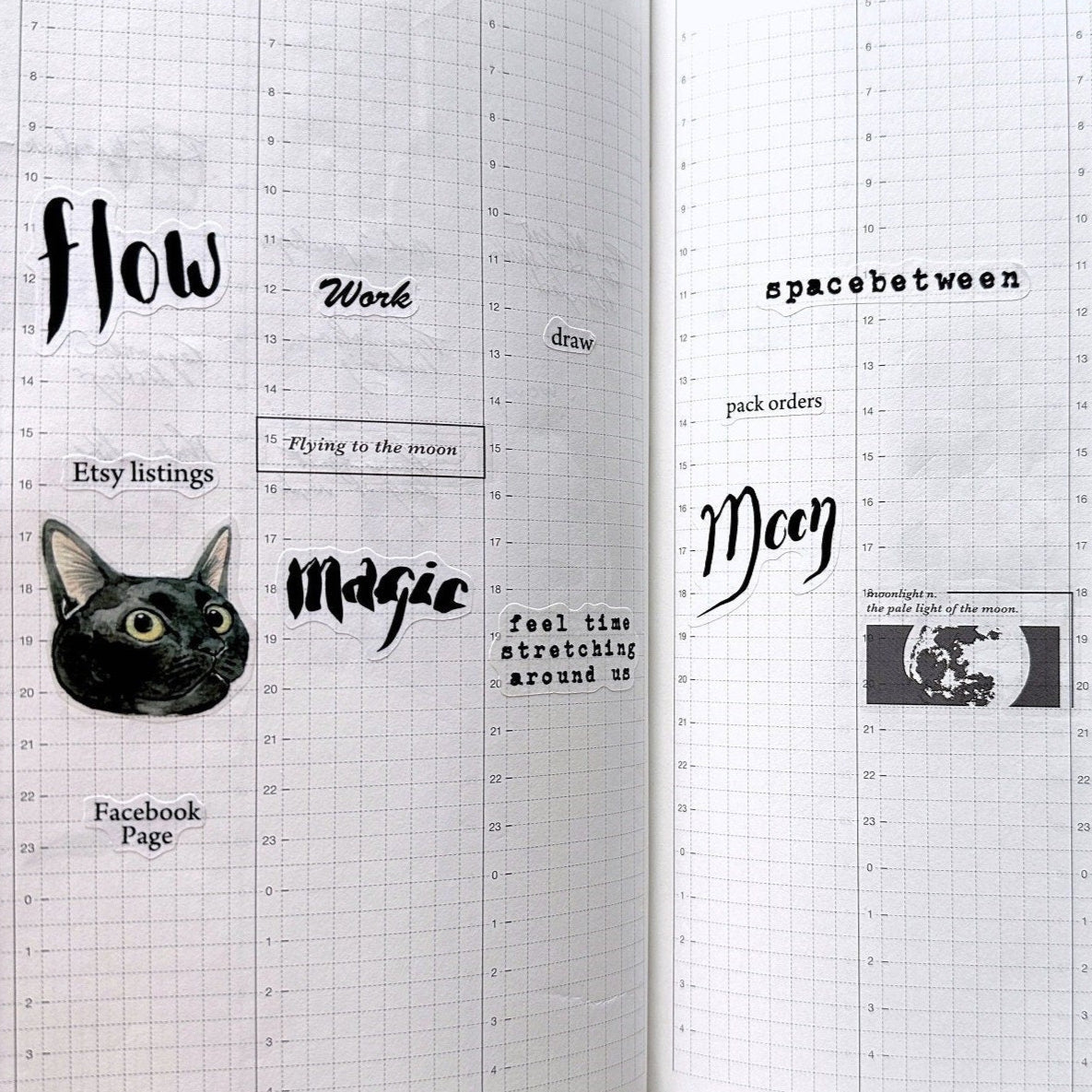 Ink Flow / Calligraphy - sticker sheets by TAOthings Studio