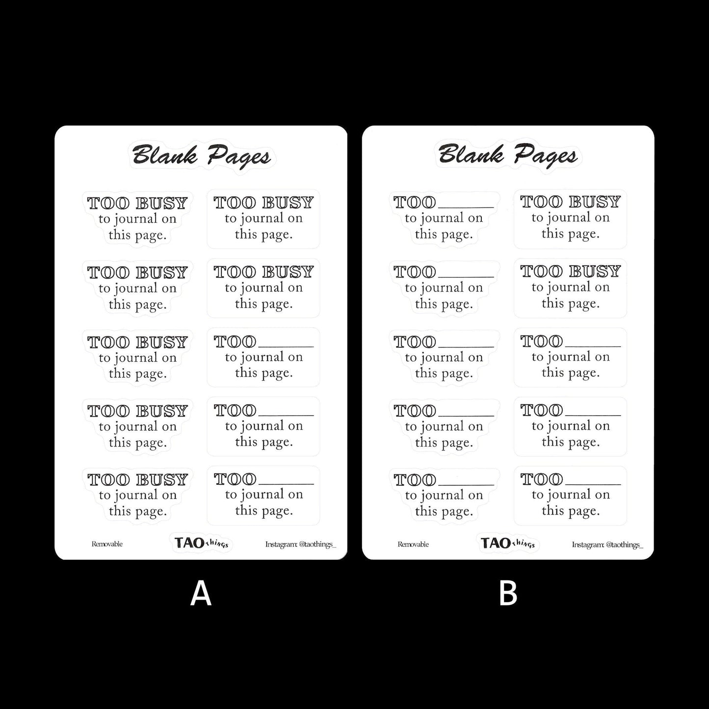 Blank Pages - sticker sheet by TAOthings Studio