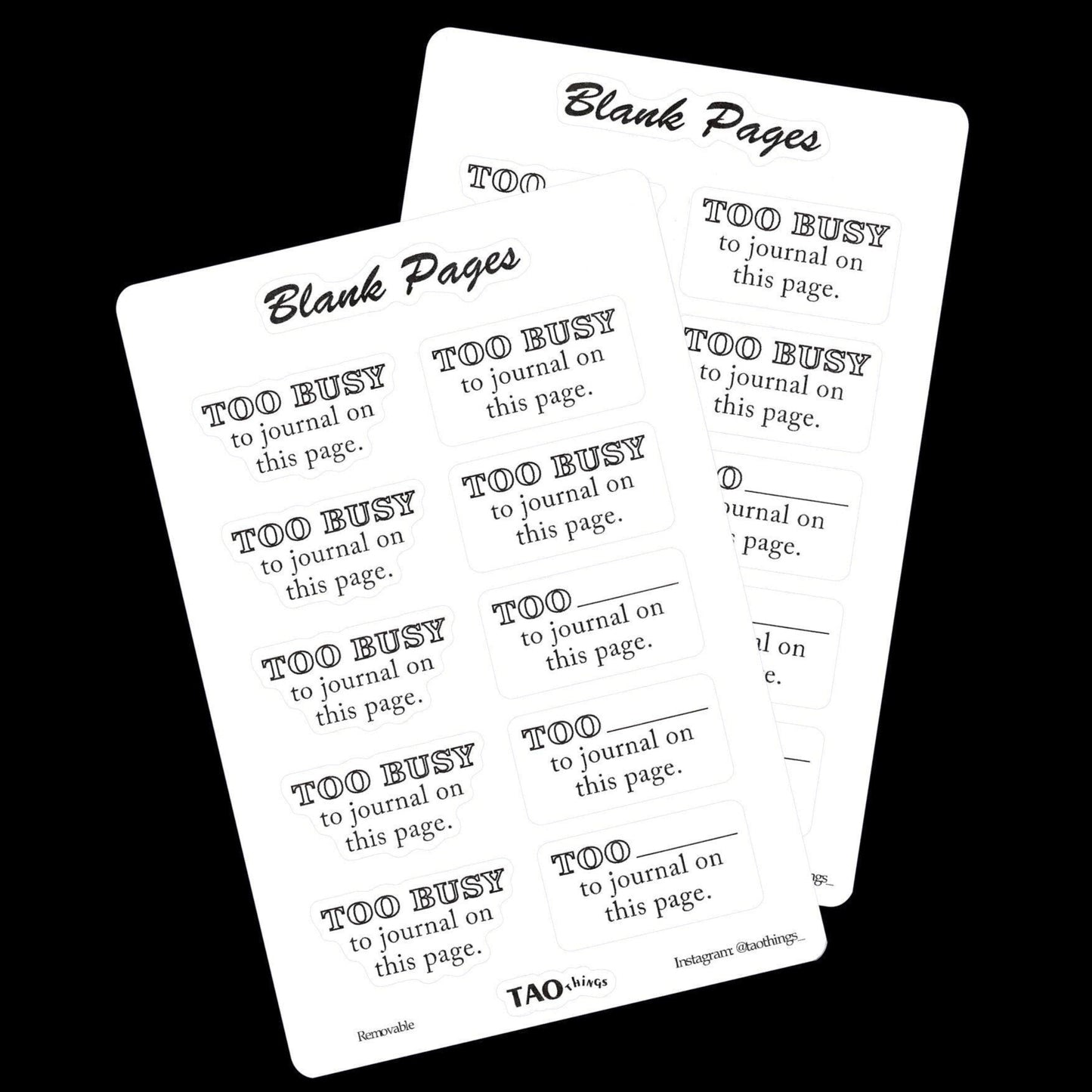 Blank Pages - sticker sheet by TAOthings Studio
