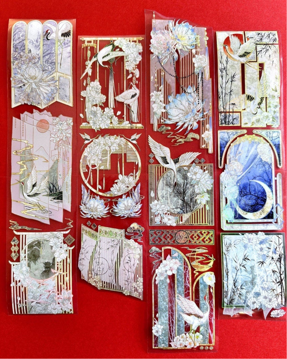 Moodtape - Crane Story gold iridescent PET tape SAMPLES
