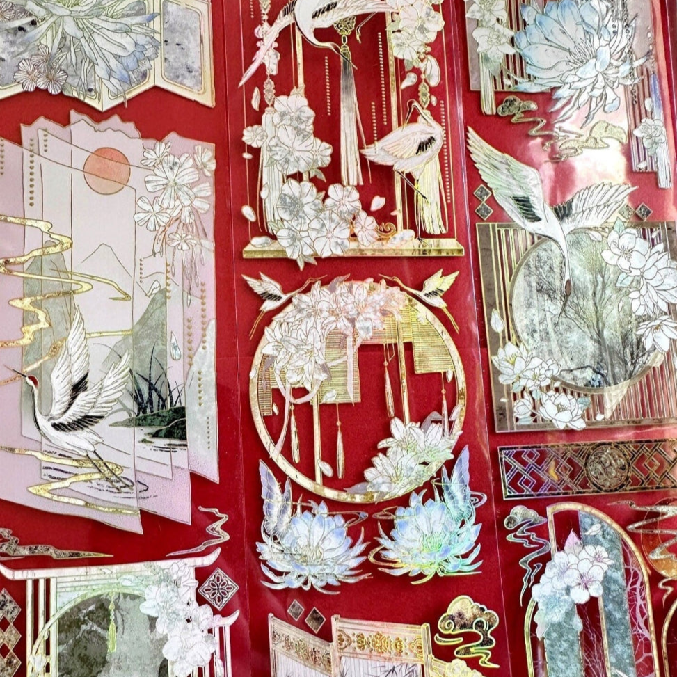 Moodtape - Crane Story gold iridescent PET tape SAMPLES