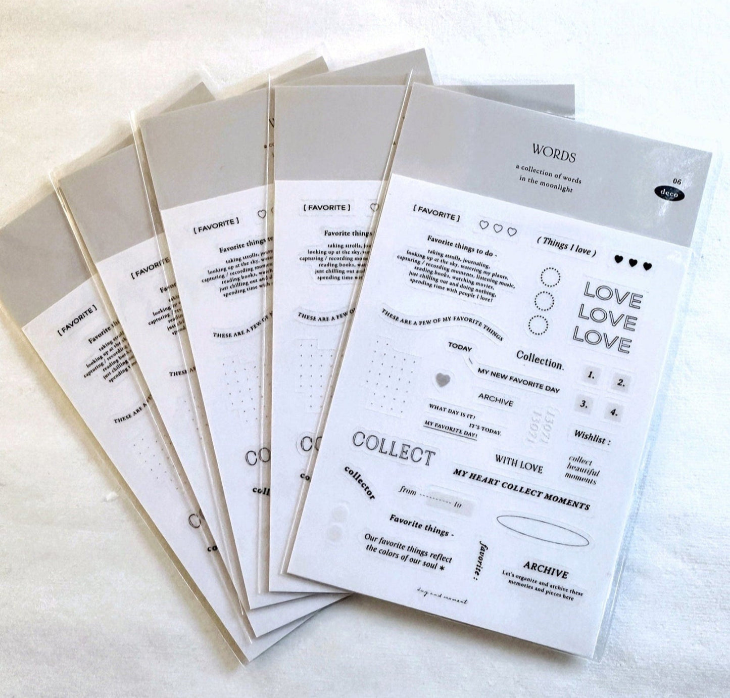 Day and Moment - Words 06 transparent sticker sheet