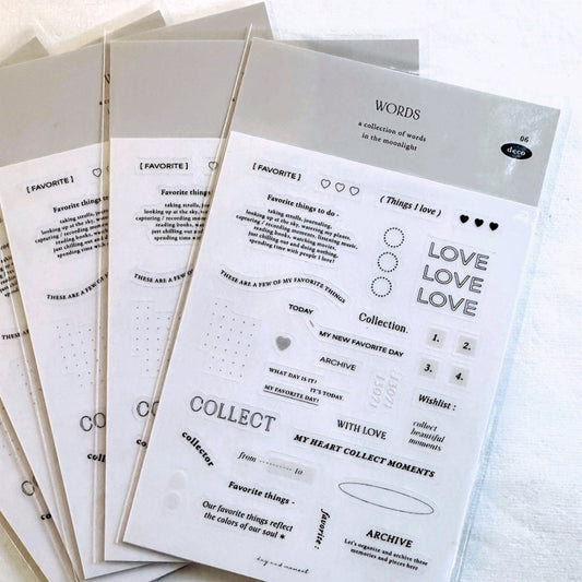 Day and Moment - Words 06 transparent sticker sheet