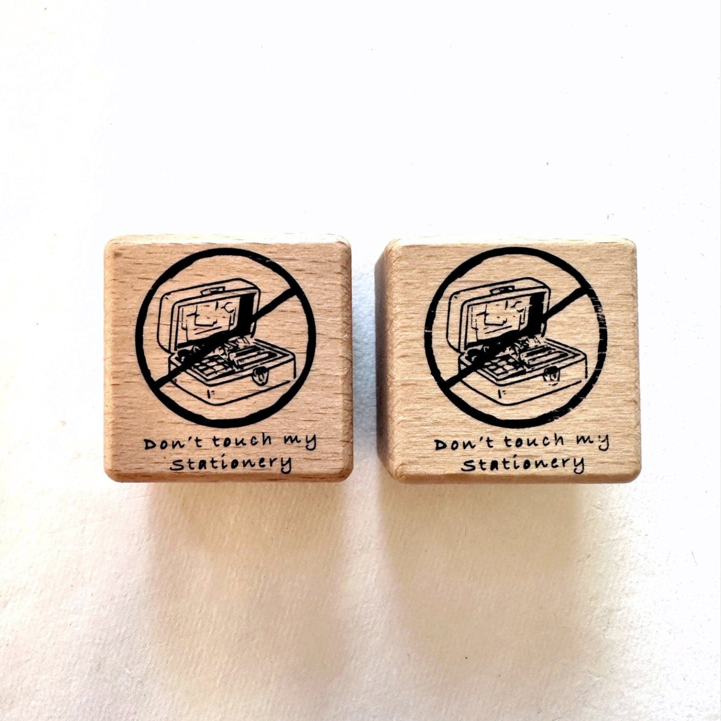 Marky Puppy - Don't Touch My Stationery rubber stamp