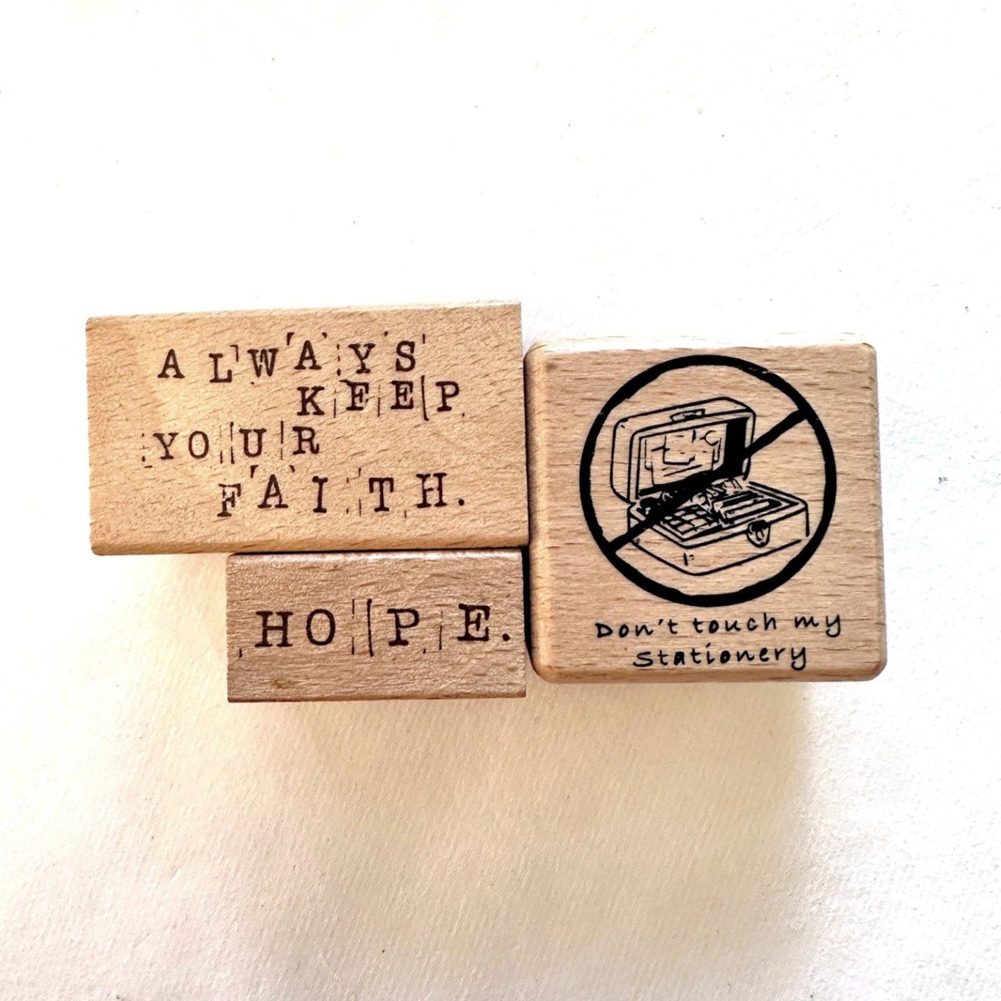 Marky Puppy - Don't Touch My Stationery rubber stamp