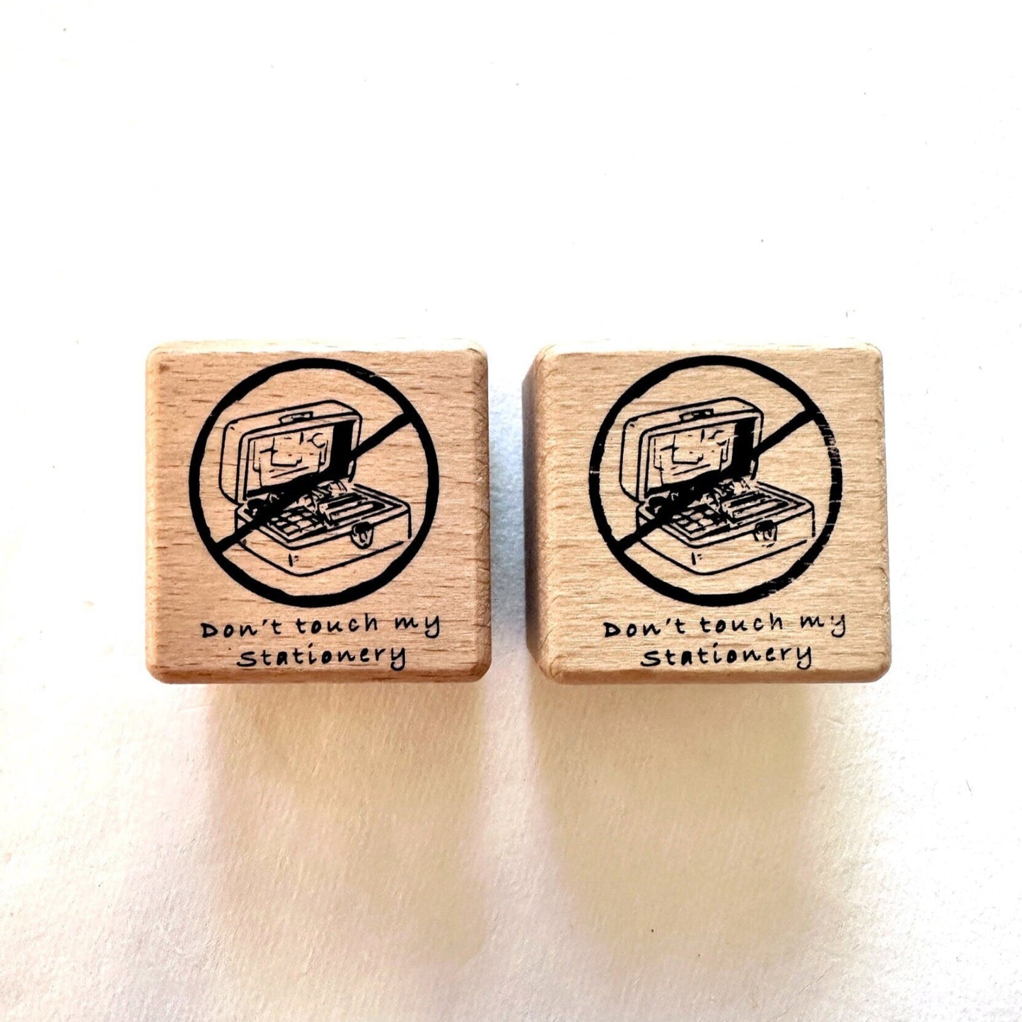 Marky Puppy - Don't Touch My Stationery rubber stamp