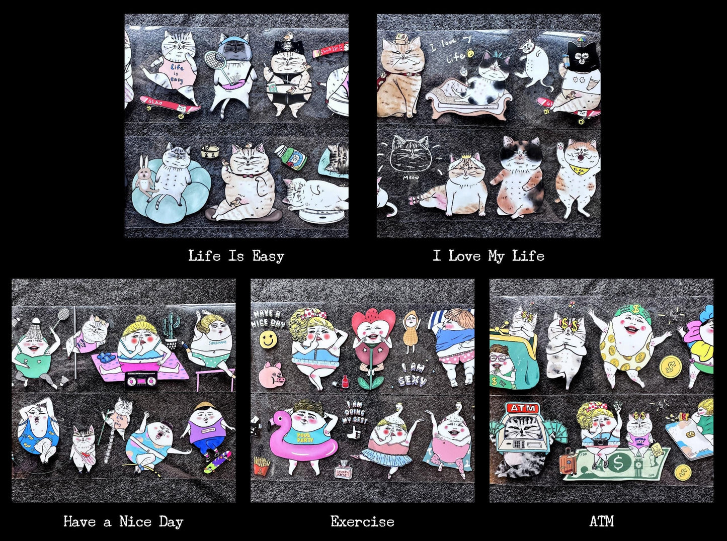 Shock Mama - Life is easy, I love my life, Have a nice day, Exercise, & ATM PET tapes SAMPLES